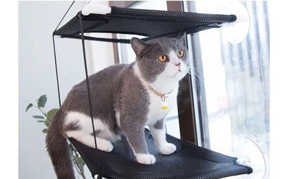 Cat Hammock Window Bed Hanging Sunny Seat With Strong Suction Cups Double Decker Design 10