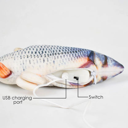 Interactive Floppy Fish Cat Toy USB Rechargeable Realistic Moving Pet Toy 4