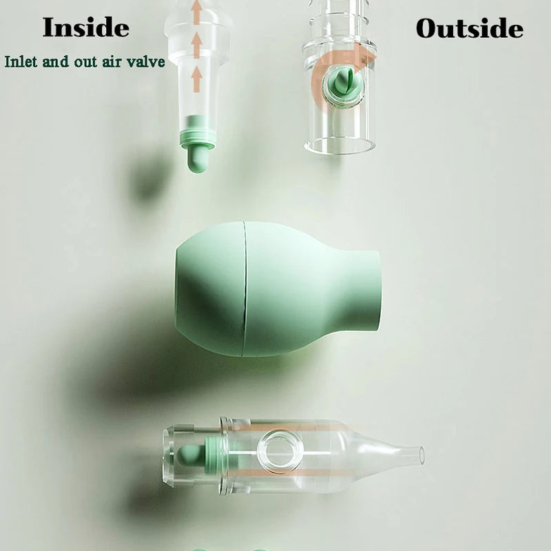 New Born Soft Nasal Aspirator Silicone Baby Vacuum Nose Cleaner AntiBack Flow Safety Tool 5