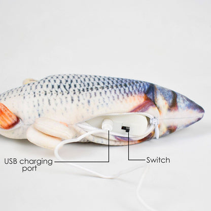 Interactive Floppy Fish Cat Toy USB Rechargeable Realistic Moving Pet Toy 8