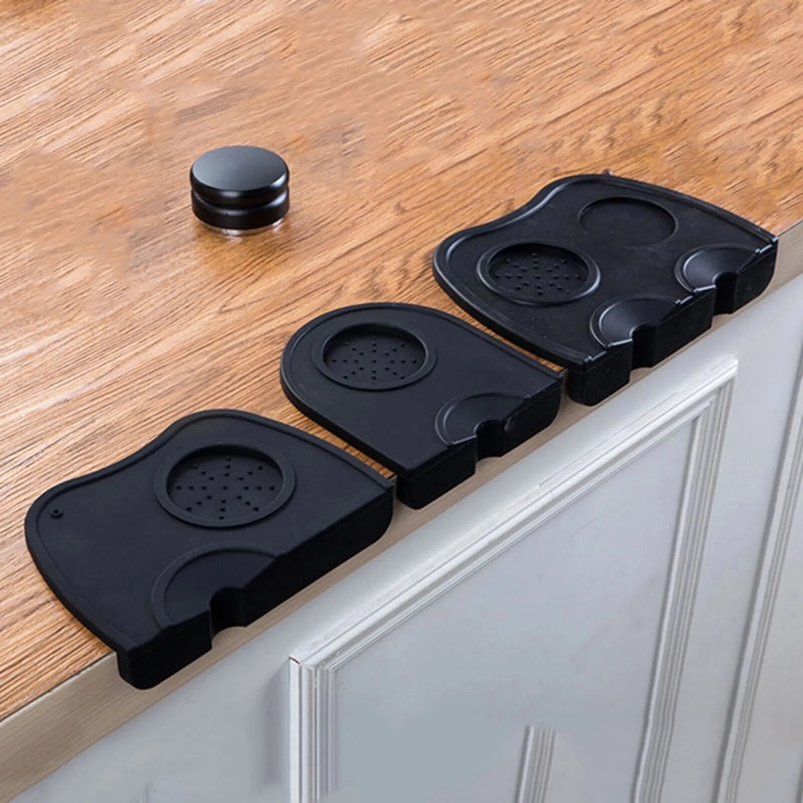 Press Tampering Holder Corner Mat, Silicone Coffee Tamper Pad