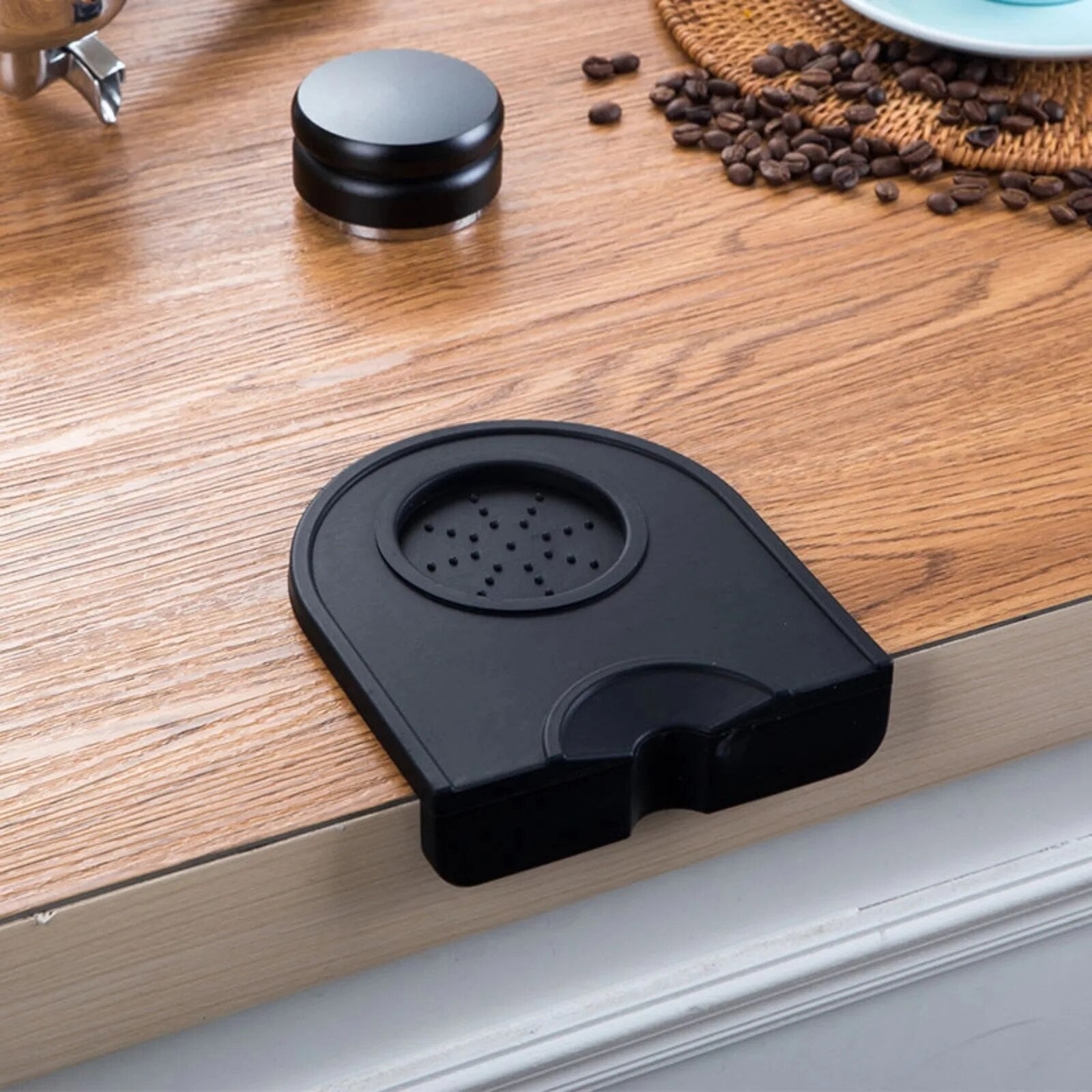 Press Tampering Holder Corner Mat Silicone Coffee Tamper Pad 8