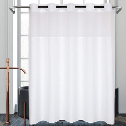 Double Layer Waterproof Shower Curtain With Large Ring Hooks And Snapin Liner For Bathroom Decor 1