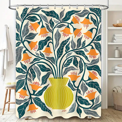 Elegant Floral Bouquet Shower Curtain, Eco-Friendly Fabric for Nature-Inspired Bathroom Decor, Non-Toxic, Spring Vibes