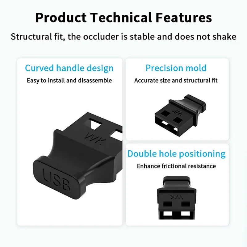 Anti-dust Plug For Laptop, USB Port Plug With Handle, Computer Socket Cap Unused