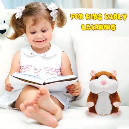 Hamster Doll Soothing Crying Baby Toy, Learn To Imitate Talking Little Hamster, Animal Plush Funny Toy Talking Nod Gift