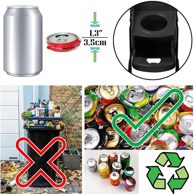 Wall Mounted Soda Beer Smasher 16 Oz Heavy Duty Metal Can Crusher Recycling Tool With Bottle Opener 6