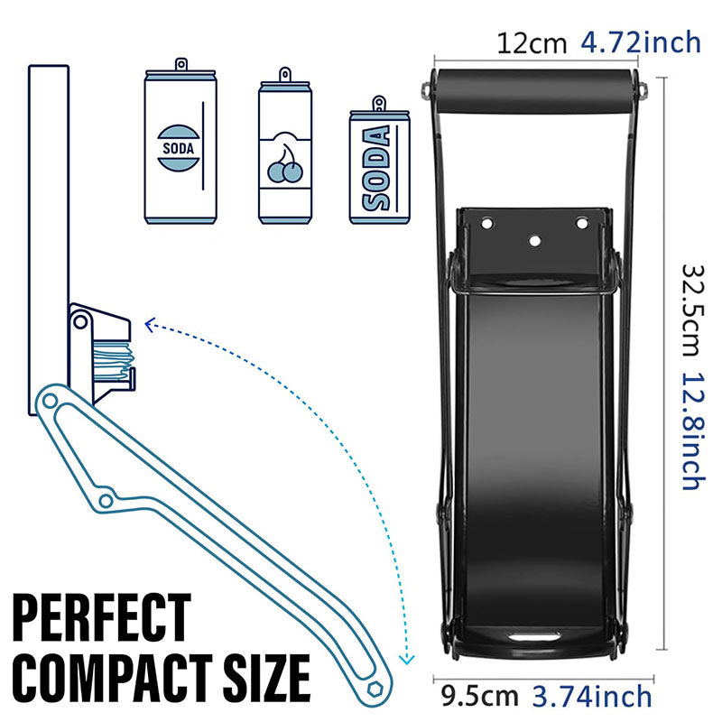 Wall Mounted Soda Beer Smasher 16 Oz Heavy Duty Metal Can Crusher Recycling Tool With Bottle Opener 7