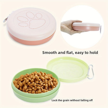 Pet Travel Bowl, Outdoor Portable Dog Food Bowl, Multifunctional Snack Box for Dogs and Cats, Feeding Water Bowl