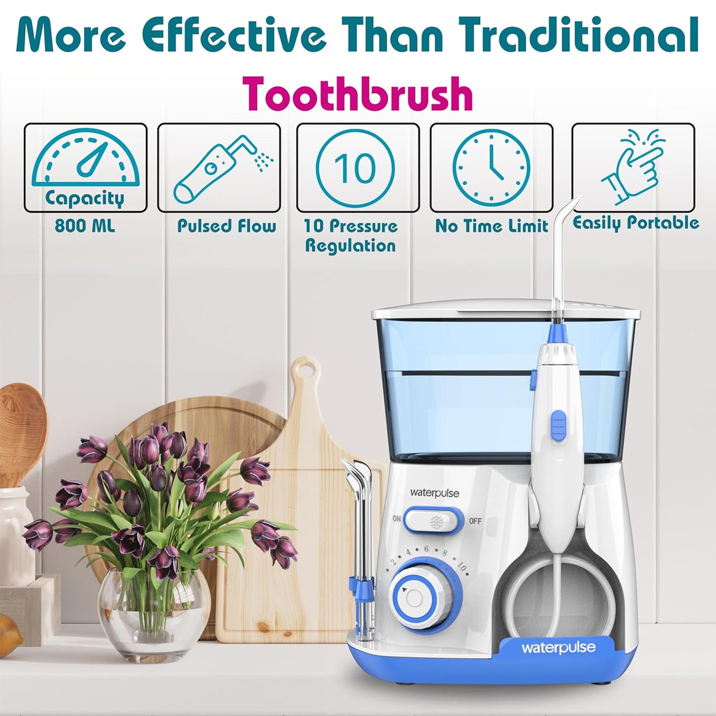 Large Capacity Waterpulse Electric Water Flosser Oral Irrigator For Dental Hygiene 1