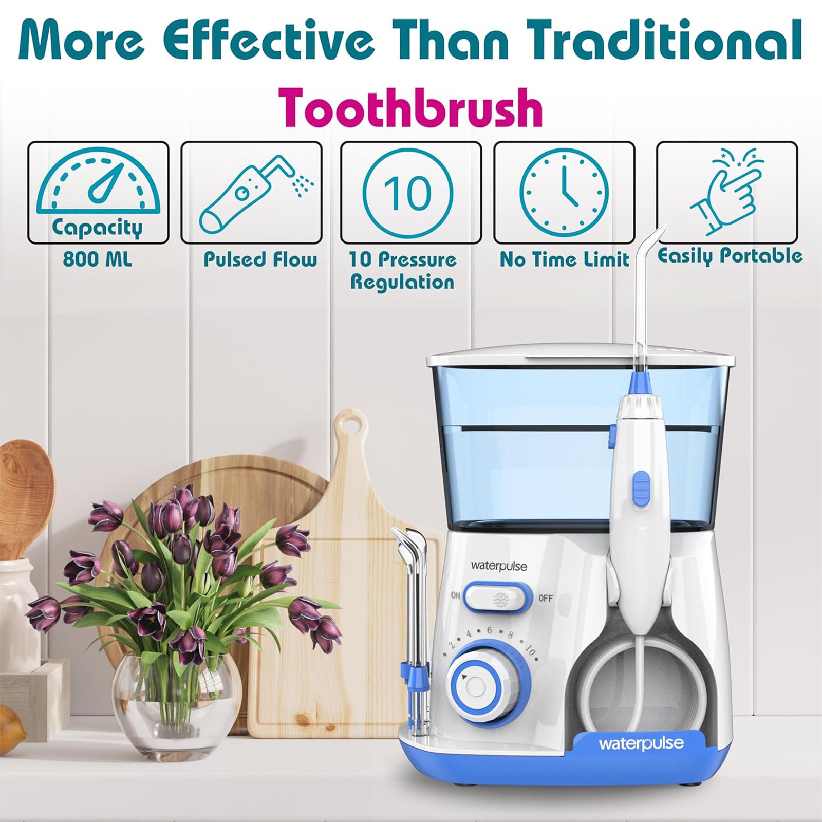 Large Capacity Waterpulse Electric Water Flosser Oral Irrigator For Dental Hygiene 1