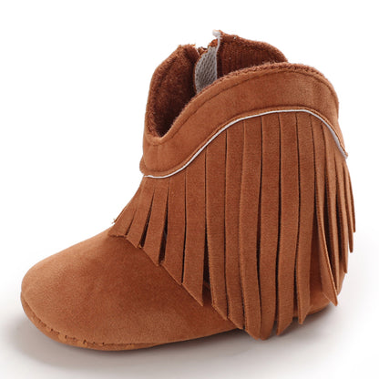 Stylish Tassel Baby Boots Autumn Winter Comfortable Walking Shoes For Boys And Girls Casual Shoes F 4