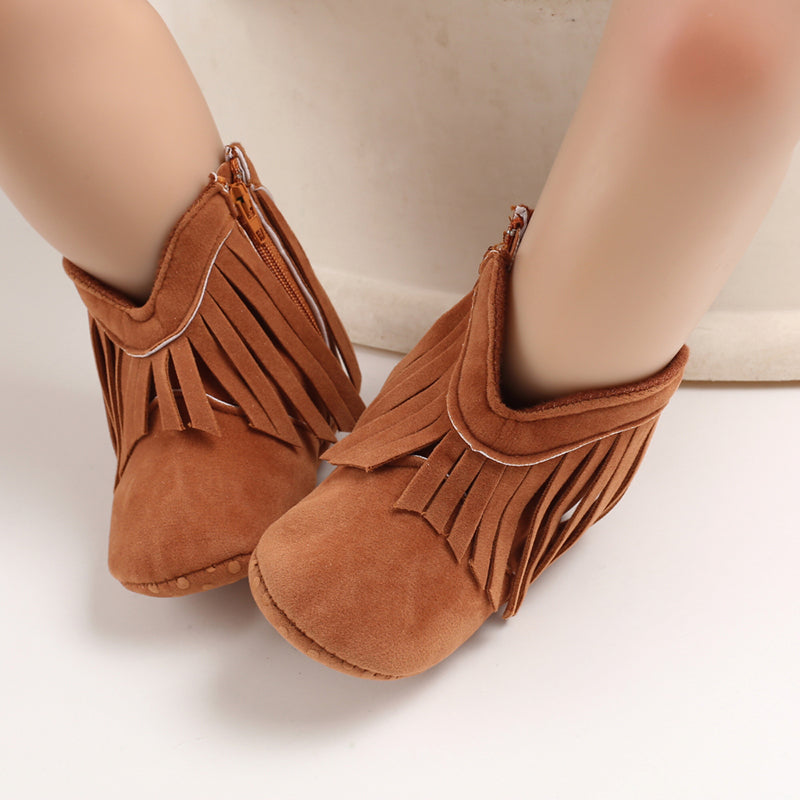Stylish Tassel Baby Boots Autumn Winter Comfortable Walking Shoes for Boys and Girls, Casual Shoes for Toddlers