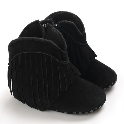 Stylish Tassel Baby Boots Autumn Winter Comfortable Walking Shoes For Boys And Girls Casual Shoes F 7