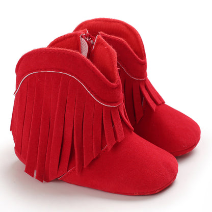 Stylish Tassel Baby Boots Autumn Winter Comfortable Walking Shoes For Boys And Girls Casual Shoes F 9