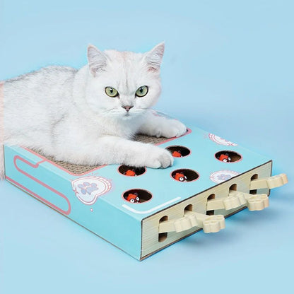 Whack A Mole Cat Toy Interactive Scratching Board And Claw Grinding Play Box 4