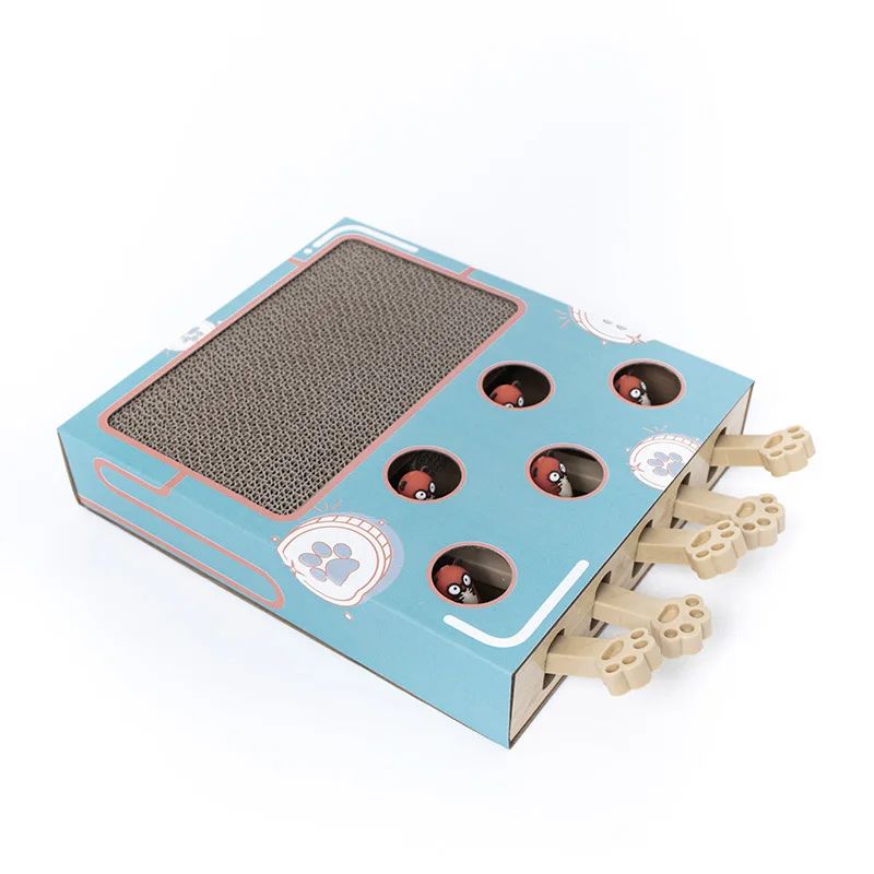 Whack A Mole Cat Toy Interactive Scratching Board And Claw Grinding Play Box 14