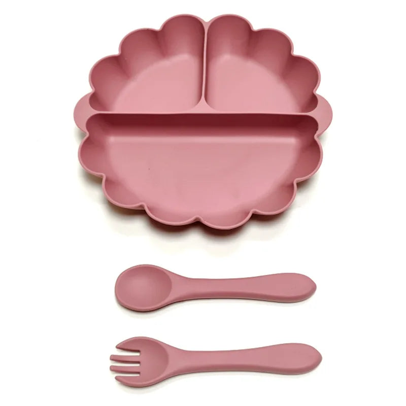 Childrens Silicone Dinner Plate Set Fruit Plate With Convenient Desktop Adsorption Safe Tableware 2