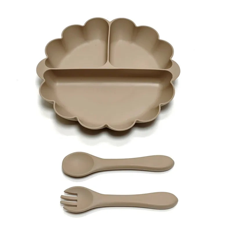Childrens Silicone Dinner Plate Set Fruit Plate With Convenient Desktop Adsorption Safe Tableware 3