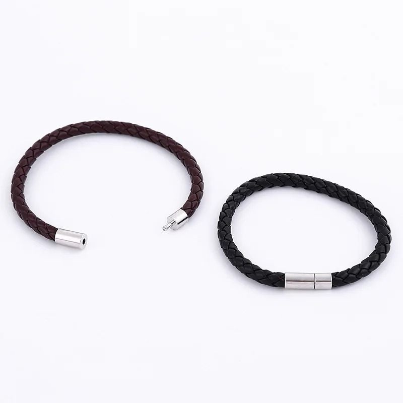 Mens PU Leather Magnetic Suction Bracelet Set With Alloy Buckle Stylish Mature Gift For Men 1