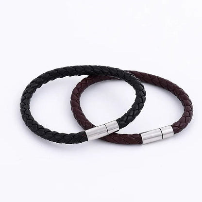 Mens PU Leather Magnetic Suction Bracelet Set With Alloy Buckle Stylish Mature Gift For Men 2