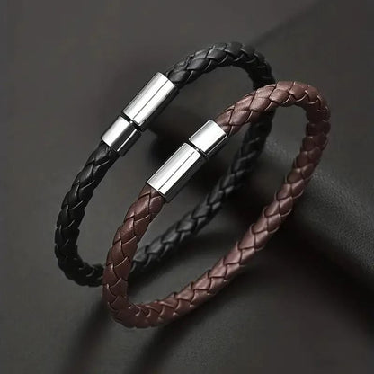 Mens PU Leather Magnetic Suction Bracelet Set With Alloy Buckle Stylish Mature Gift For Men 5