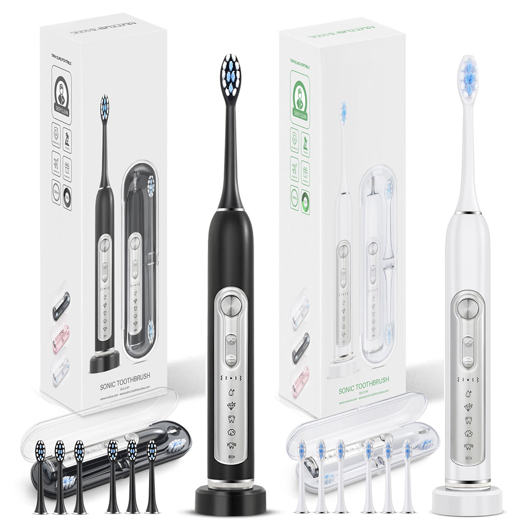 Super Sonic Whitening Toothbrush for Adults, Kids, Timer Smart IPX7 Waterproof Replaceable Heads Set