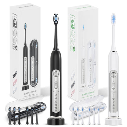 Super Sonic Whitening Toothbrush for Adults, Kids, Timer Smart IPX7 Waterproof Replaceable Heads Set