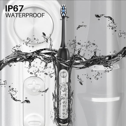 Super Sonic Whitening Toothbrush For Adults Kids Timer Smart IPX7 Waterproof Replaceable Heads Set 2