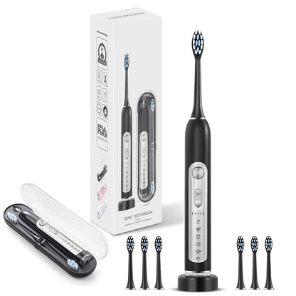 Super Sonic Whitening Toothbrush For Adults Kids Timer Smart IPX7 Waterproof Replaceable Heads Set 3
