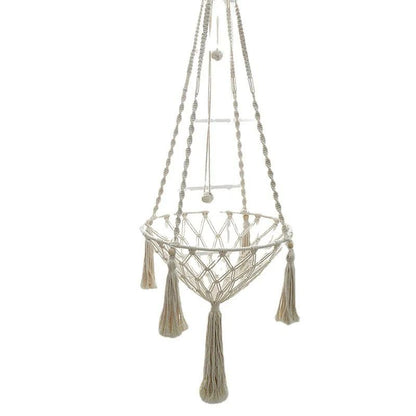 Hand Woven Cotton Rope Cat Hammock Hanging Pet Swing Basket For Indoor Use 13