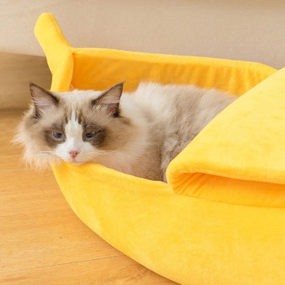 Winter Banana Cat Bed Cute Cozy Pet House Warm Portable Cat And Dog Cushion 2