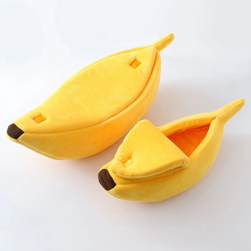 Winter Banana Cat Bed Cute Cozy Pet House Warm Portable Cat And Dog Cushion 11