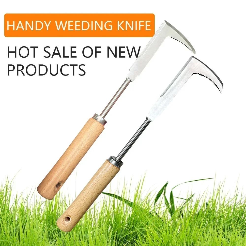 Upgraded Carbon Steel Weeder for Lawns and Patios Ergonomic Manual Crack Weed Removal Tool with Durable Blade