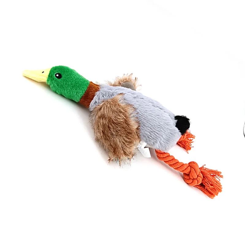 Plush Duck Dog Toy Squeaky Chew Toy With Rope For Teeth Cleaning 4