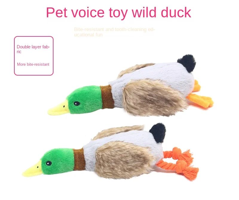 Plush Duck Dog Toy Squeaky Chew Toy With Rope For Teeth Cleaning 6