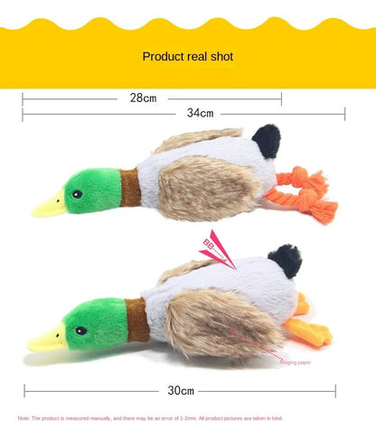 Plush Duck Dog Toy Squeaky Chew Toy With Rope For Teeth Cleaning 7