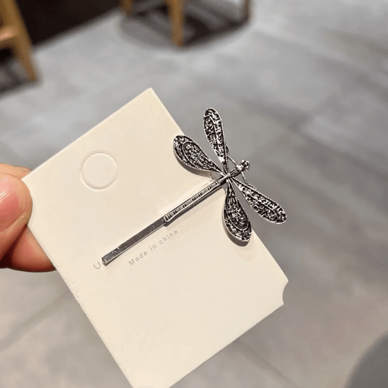 Vintage Dragonfly Metal Hair Clips Set 4