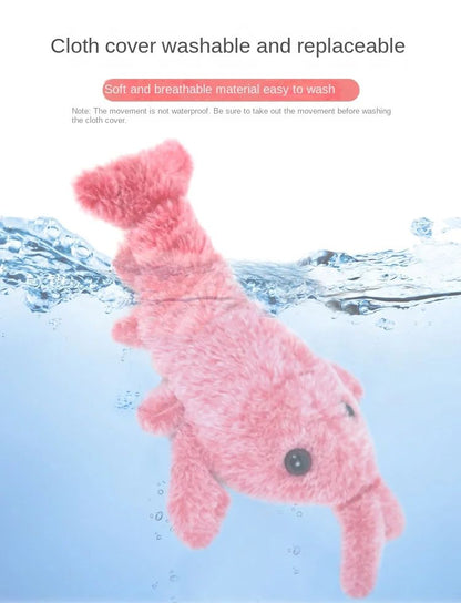 Electric Lobster Cat Toy USB Rechargeable Jumping Shrimp Plush Interactive Pet Toy 6