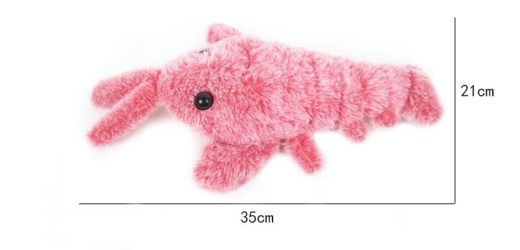Electric Lobster Cat Toy USB Rechargeable Jumping Shrimp Plush Interactive Pet Toy 10