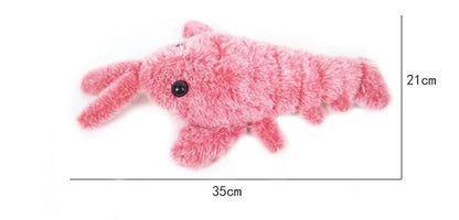 Electric Lobster Cat Toy USB Rechargeable Jumping Shrimp Plush Interactive Pet Toy 10