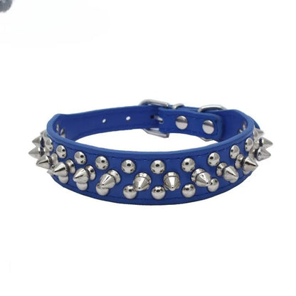 Adjustable PU Leather Spiked Dog Collar Punk Rivet Neck Strap For Small Dogs And Cats 17