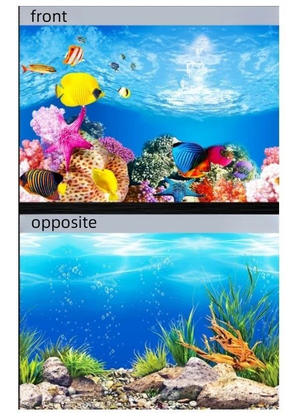 3D Aquarium Background Sticker Double Sided Fish Tank Landscape Decoration 6