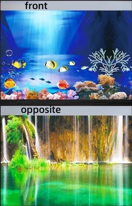 3D Aquarium Background Sticker Double Sided Fish Tank Landscape Decoration 7
