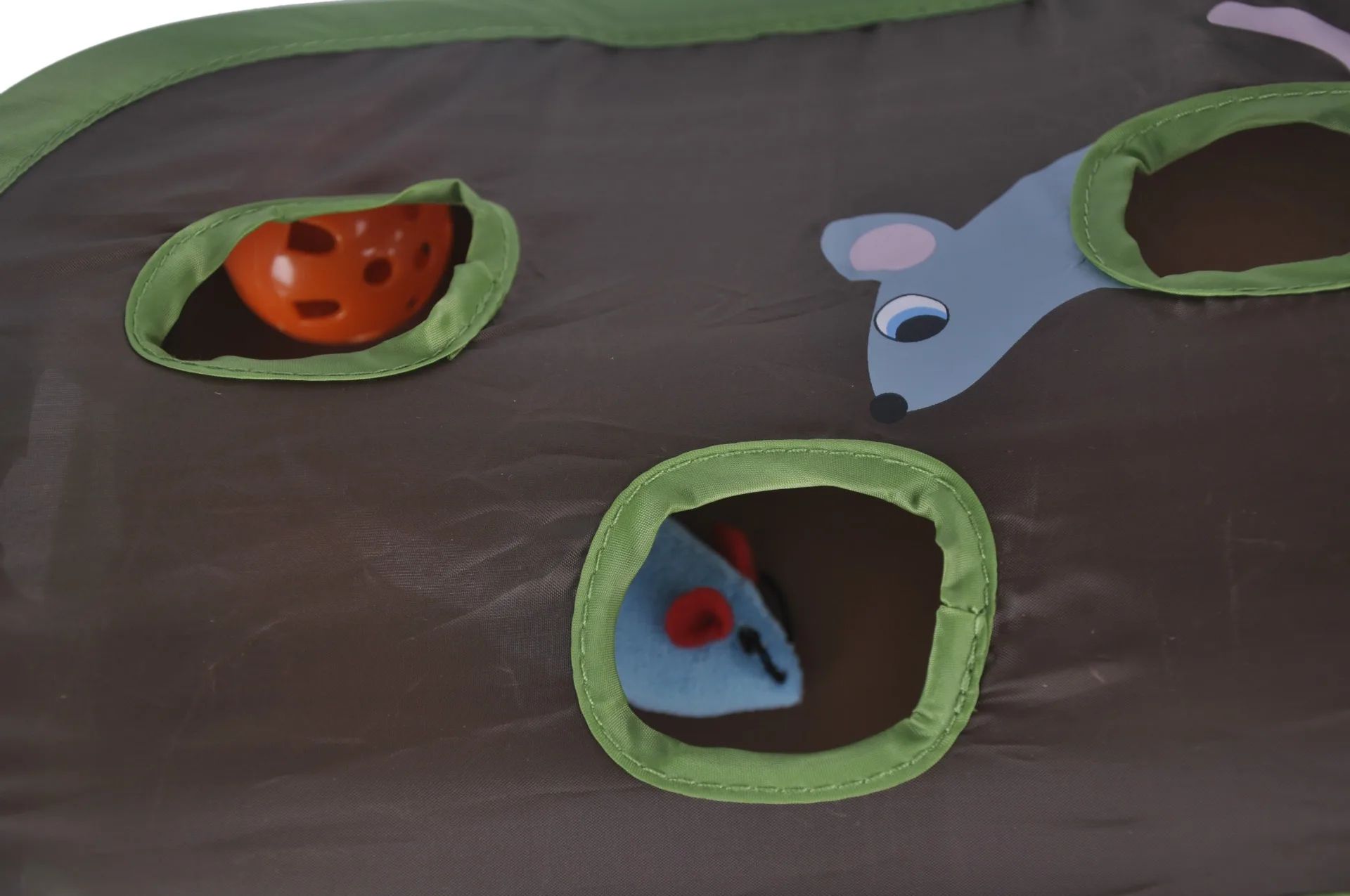 Folding Nine Hole Cat Tunnel Toy With Plush Mouse And Grab Ball 7