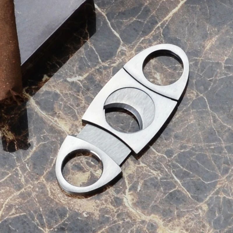 Stainless Steel Cigar Cutter Manual Sharp Double Blade Cigarette Scissors 3