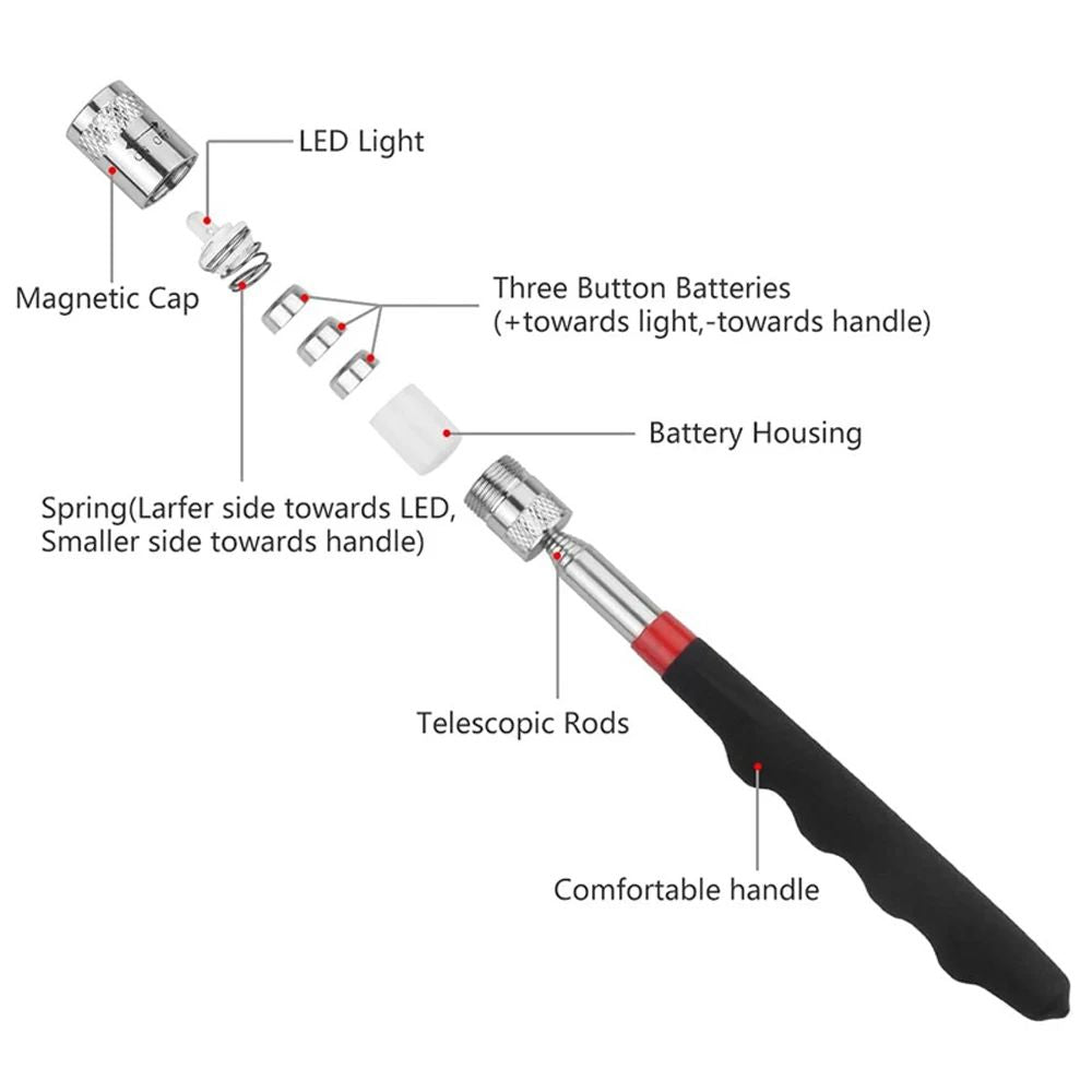 Extendable Magnetic Pickup Tool Telescopic Magnet Pen For Screws And Bolts 3