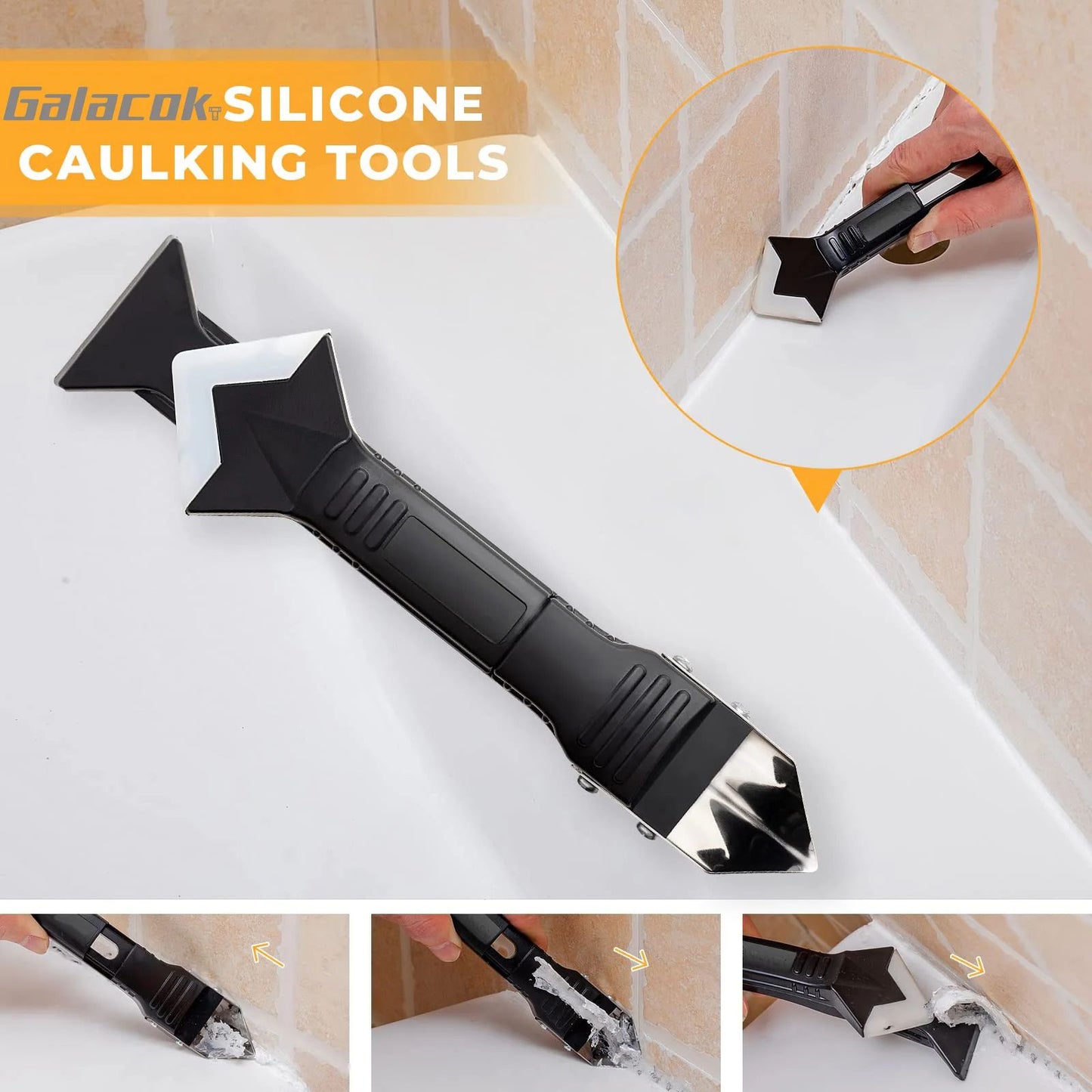 5 In 1 Metal Shovel Glue Tool Kit Silicone Spatula Caulk Remover And Sealant Finishing Tool 6
