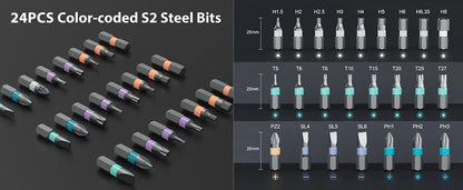 24 In 1 Ratchet Screwdriver Set Multi Purpose Magnetic Bits For DIY And Household Repair 9