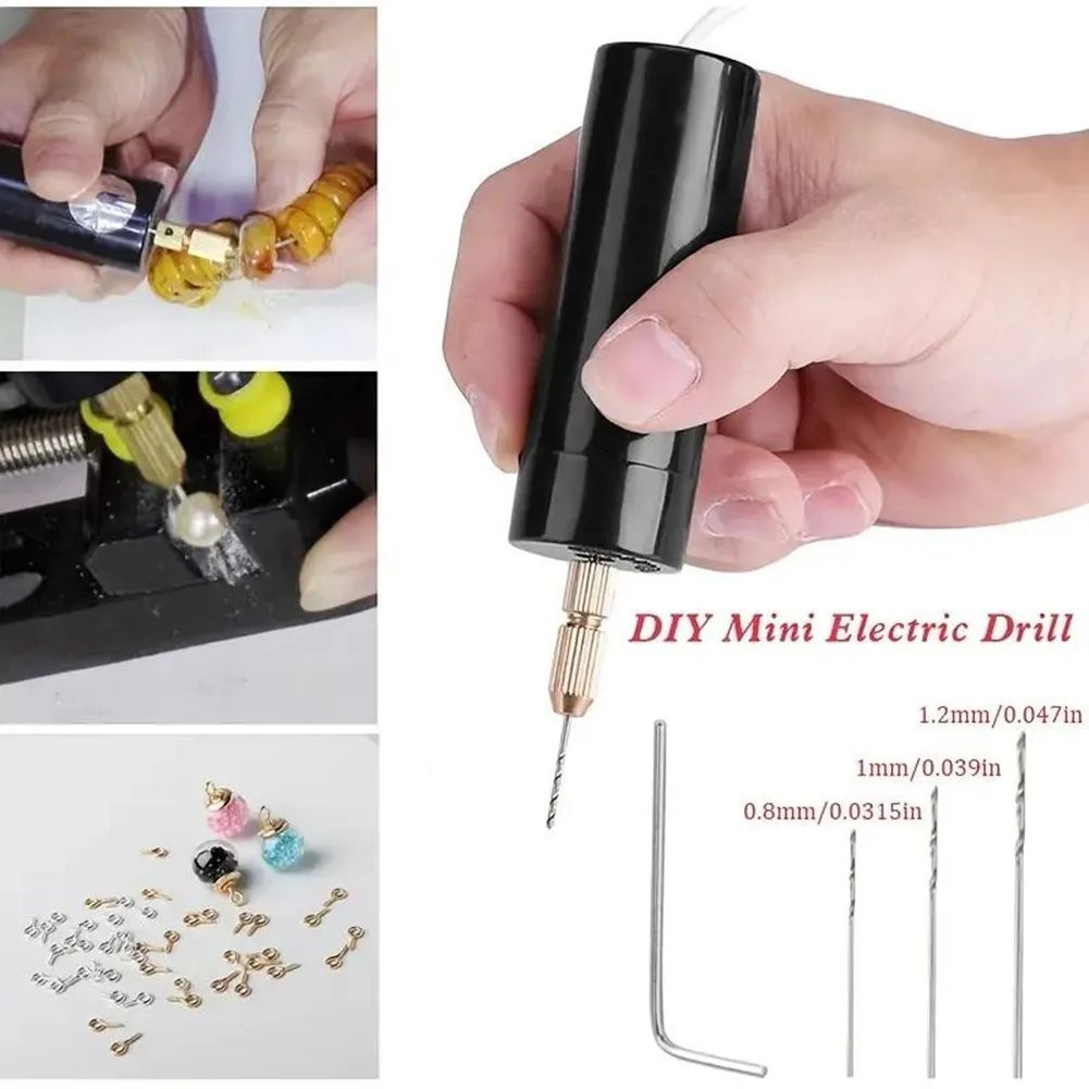 Handheld Mini Electric Drill USB DIY Engraving Pen Tool for Resin Jewelry and Wood Craft